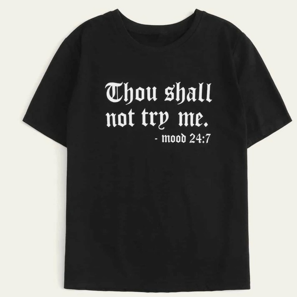 New Funny Graphic Black Short Sleeve Shirt Small